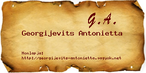 Georgijevits Antonietta névjegykártya